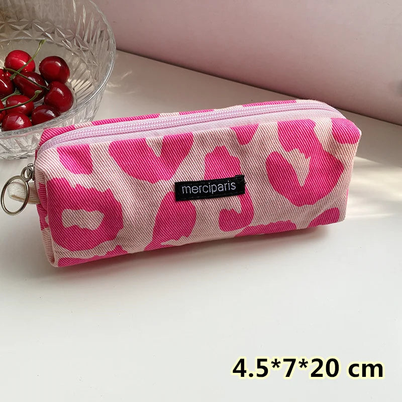 Korean Fashion Plaid Travel Makeup Kits Cosmetic Storage Bag Women Handbags Wallet Organizer Cute School Pencil Cases Pouch Bags - Ice Cream Cake
