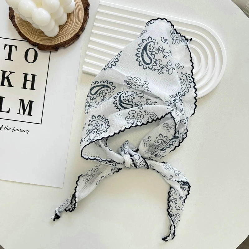 Floral Print Cottagecore Scarf - Ice Cream Cake