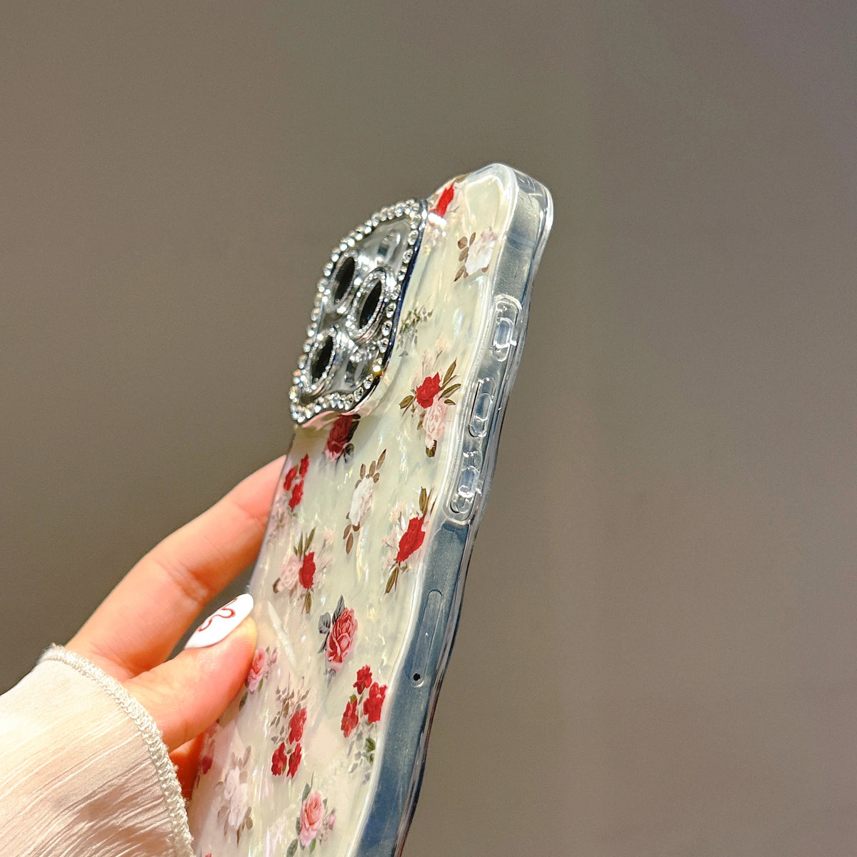 Decadent Rhinestone Roses iPhone Case