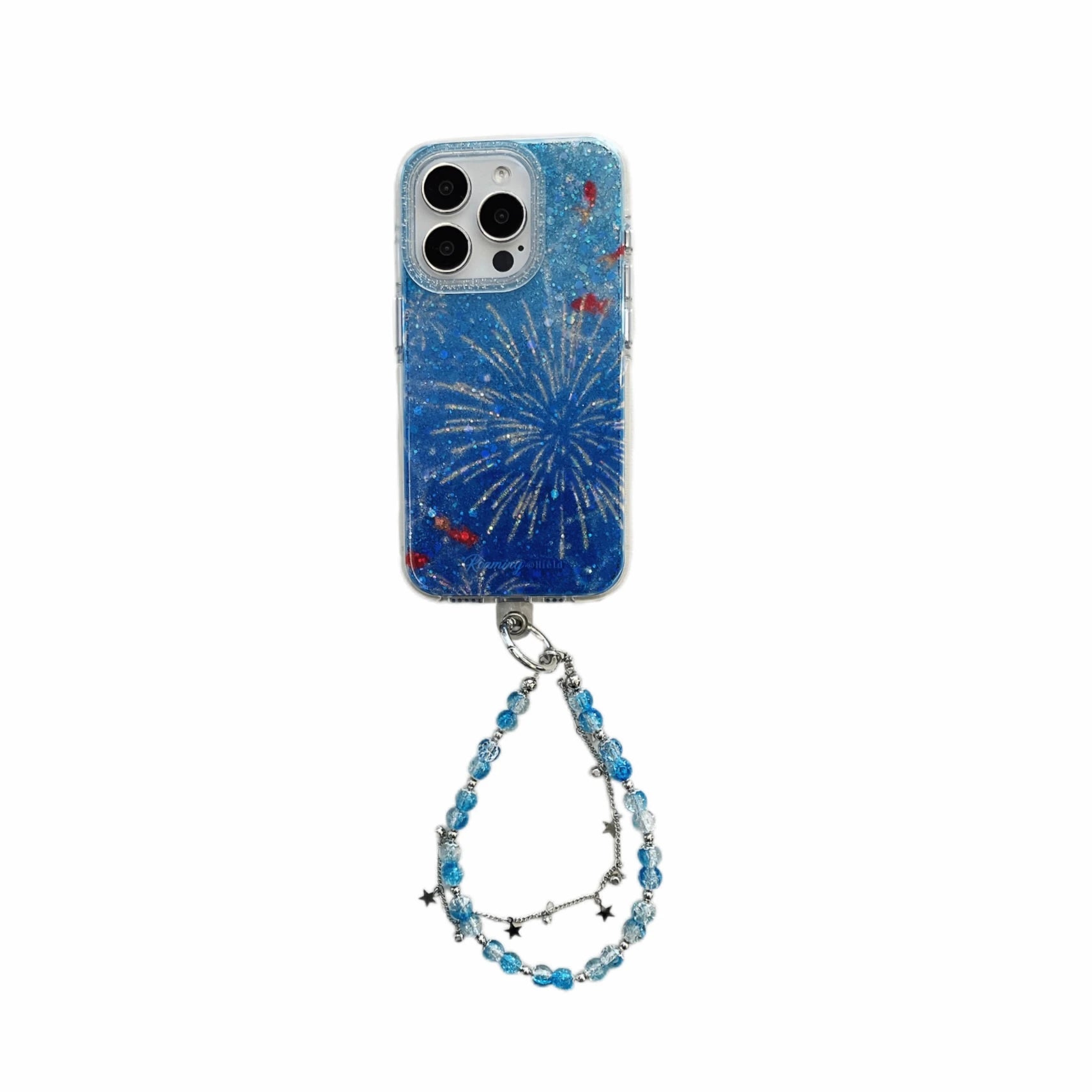 Glittering Goldfish & Firework iPhone Case - Ice Cream Cake