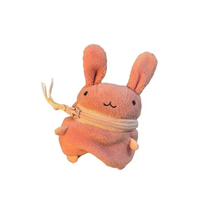 Plush Zipper Animal Clip-On Keychain Bag Charm