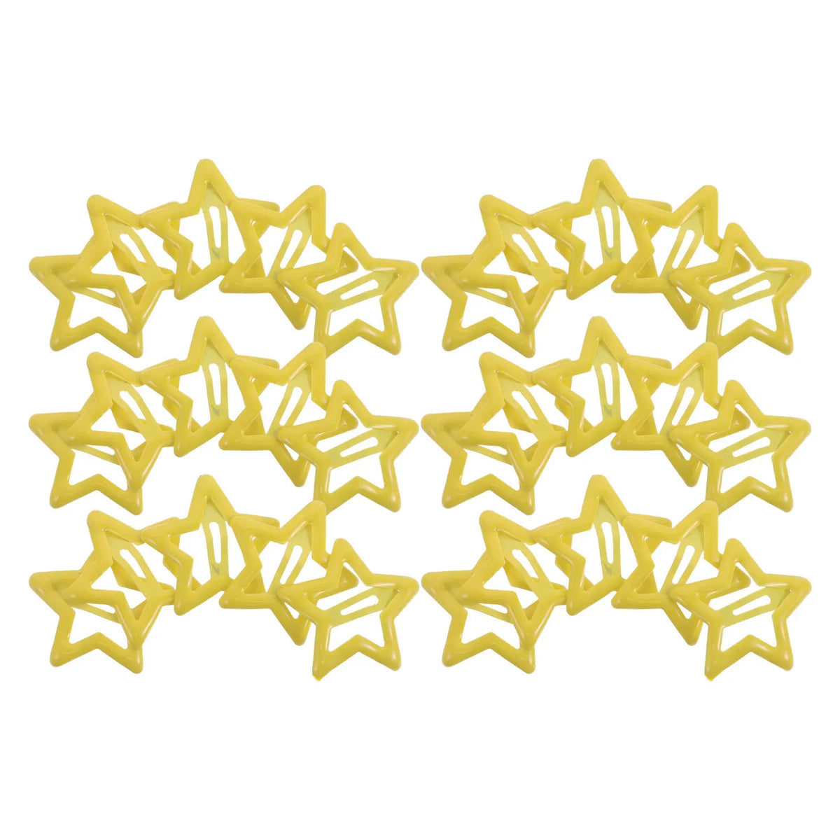 Yellow Star Mini Hair Clip Set (Set of 30 Clips)