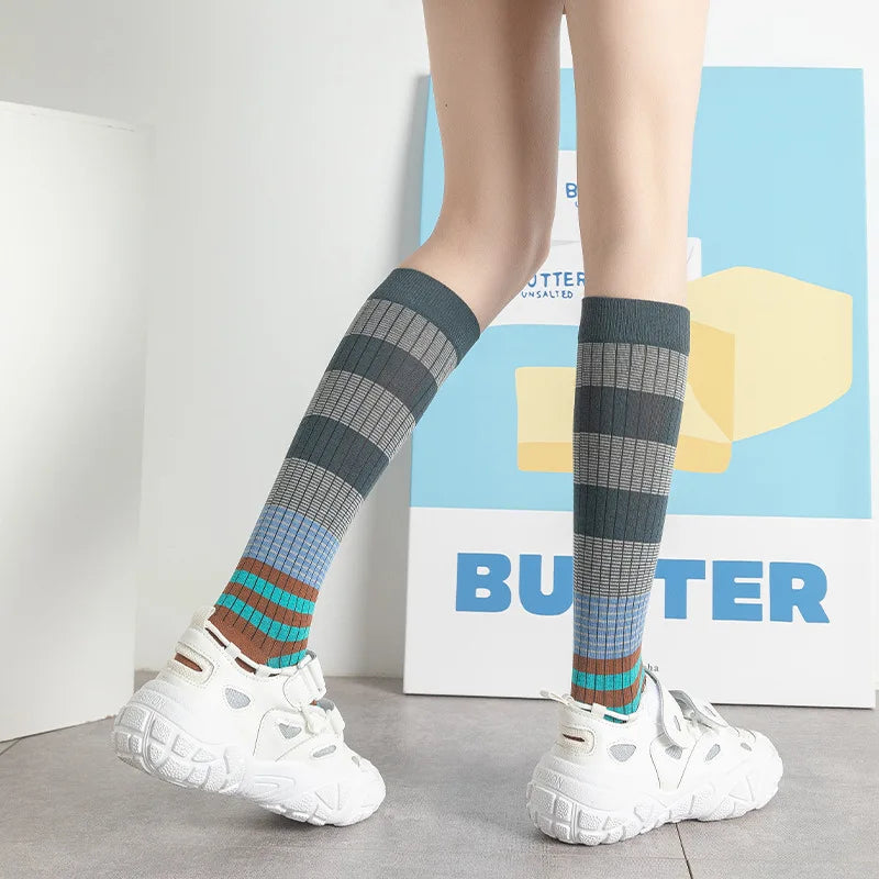 Mix Color Stripe Socks - Ice Cream Cake