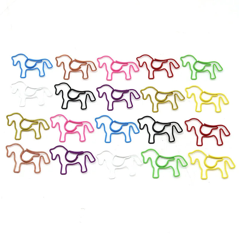 20-100pcs Color Pony Horse Paper Clip Special-shaped Paper Clip Animal Papeclips Creative Stationery Office School Supplies - Ice Cream Cake