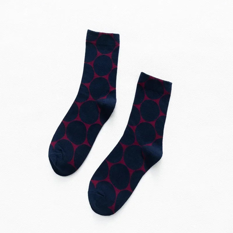 Stylish Dot Crew Socks - Ice Cream Cake