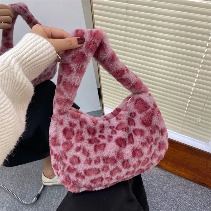 Faux Fur Animal Pattern Purse