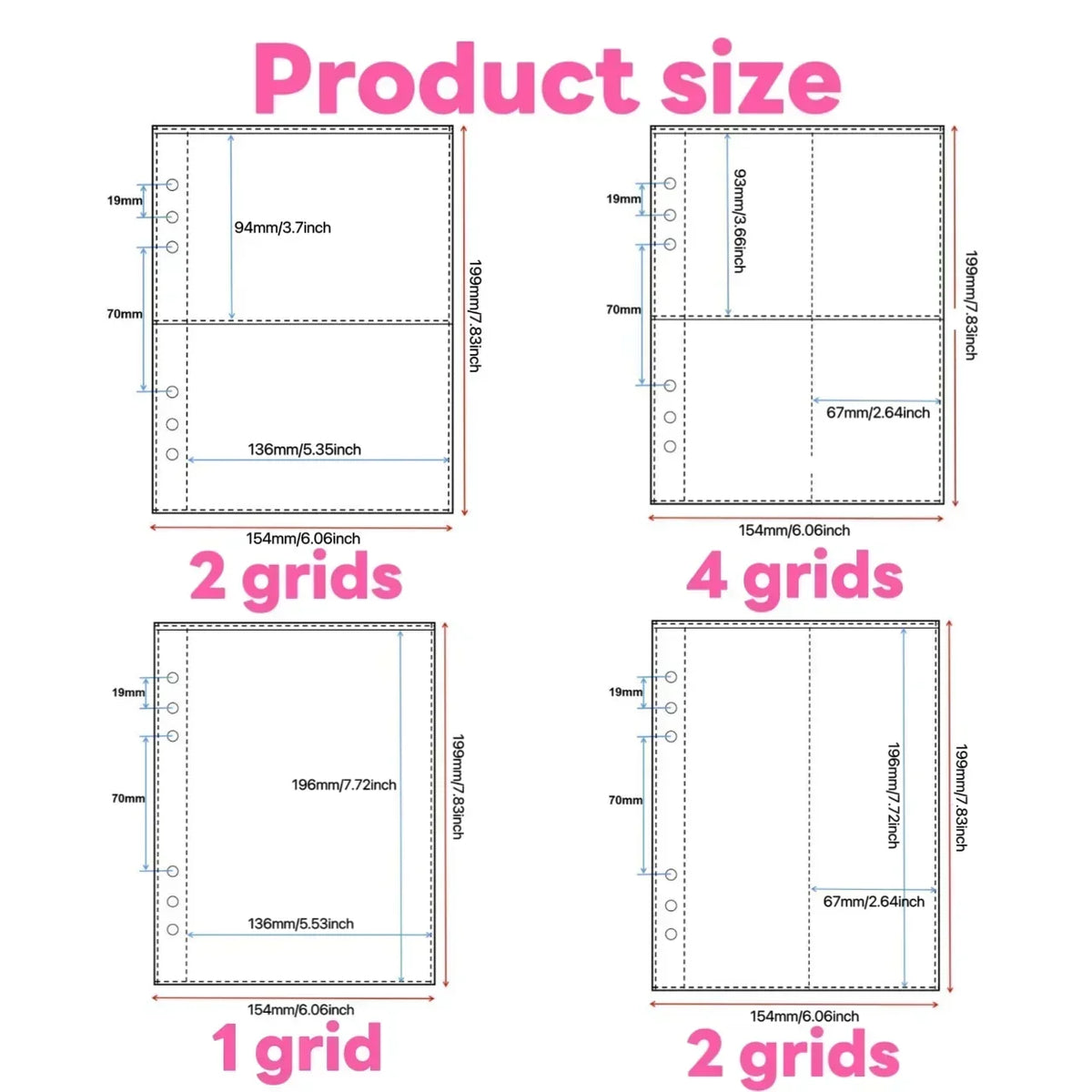 Trading Card Insert Sleeve Planner Page Sets (Set of 10 Sheets)