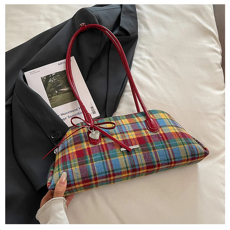 Retro American Style Crossbody Bag Women's Handbag Fashionable Handheld Bag Casual Single Shoulder Bag Simple Style Handbag - Ice Cream Cake