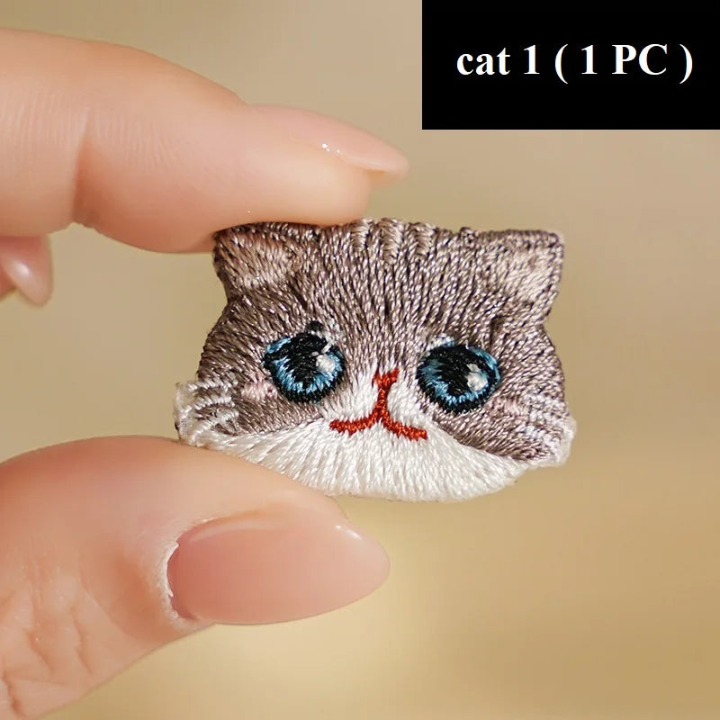 Kitty Cat Embroidered Iron on Patch (15 Designs) - Ice Cream Cake