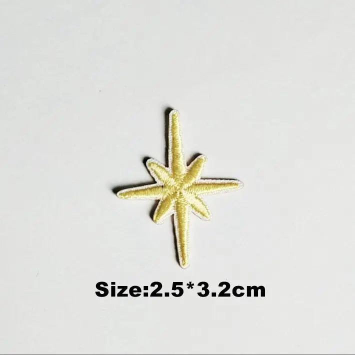 10pcs Self-adhesive Star Embroidery Patches for Clothes Gold Silver Star Shiny Sticker Iron on Clothing Applique Stripes - Ice Cream Cake
