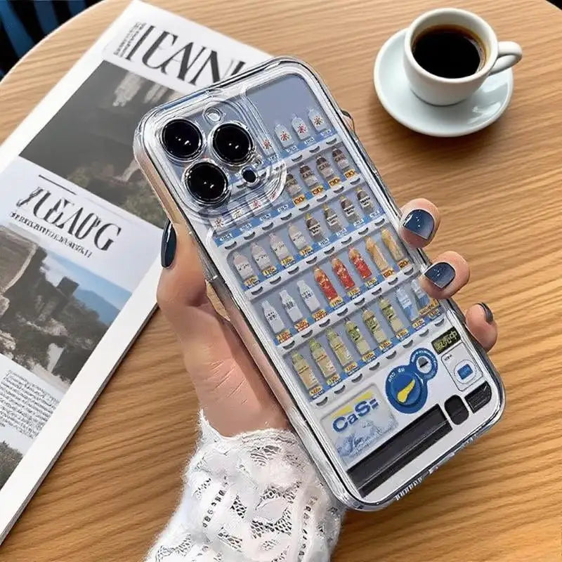 Vending Machine Case for iPhone 11Pro 16 15 14 13 Pro Max 12Mini XS XR 7 8 Plus SE Shockproof Cover Soft Casing - Ice Cream Cake