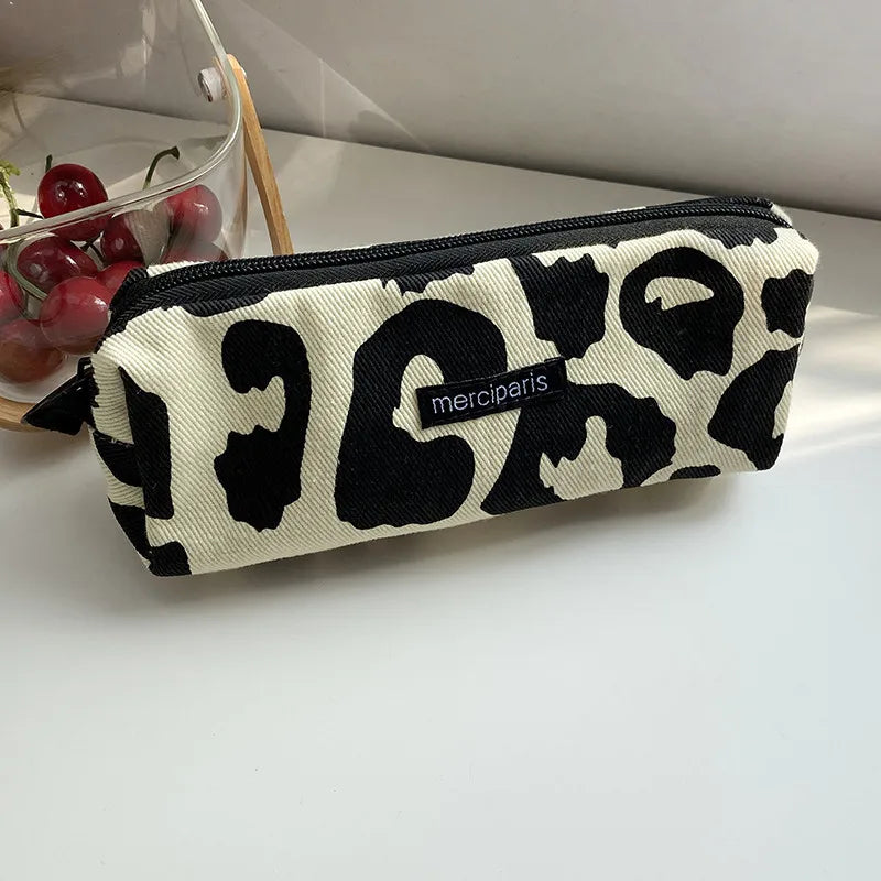 Korean Fashion Plaid Travel Makeup Kits Cosmetic Storage Bag Women Handbags Wallet Organizer Cute School Pencil Cases Pouch Bags - Ice Cream Cake