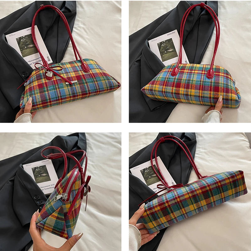 Retro American Style Crossbody Bag Women's Handbag Fashionable Handheld Bag Casual Single Shoulder Bag Simple Style Handbag - Ice Cream Cake