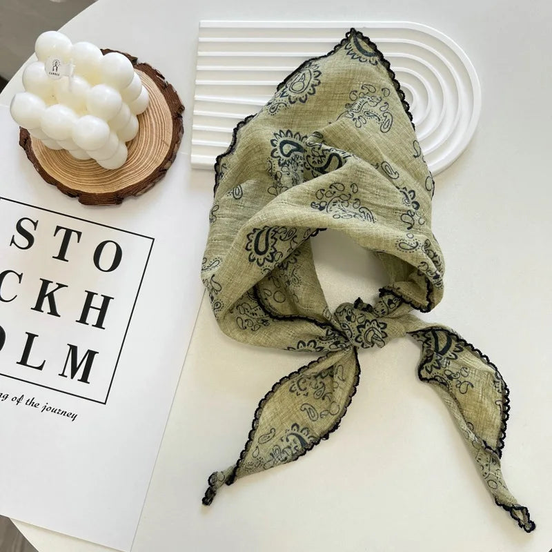 Floral Print Cottagecore Scarf - Ice Cream Cake