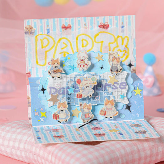 Cat Party Washi Tape - Ice Cream Cake