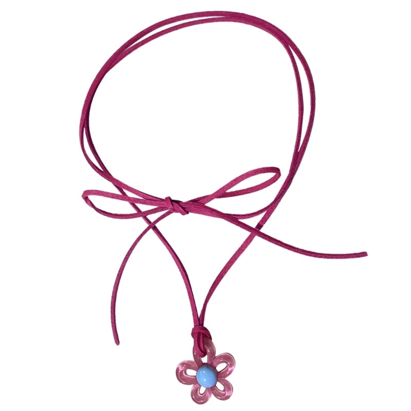 y2K Glossy Daisy Rope Necklace