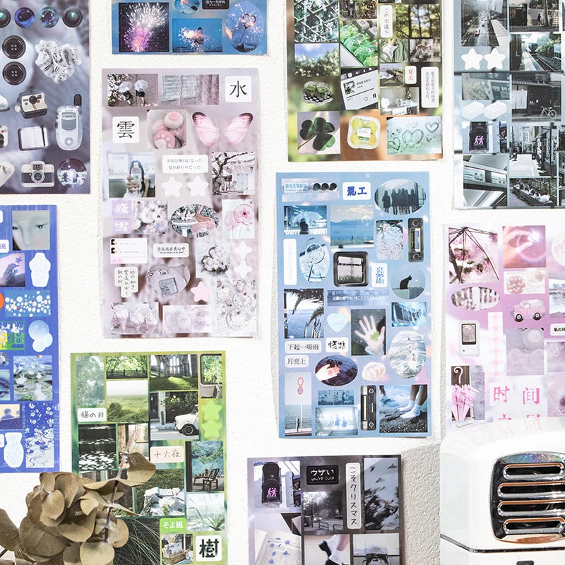 20sheets Kawaii Ins Japanese Korean Aesthetic Stationery Stickers Creative Collage Junk Journal Planner Handbook DIY Scrapbook - Ice Cream Cake