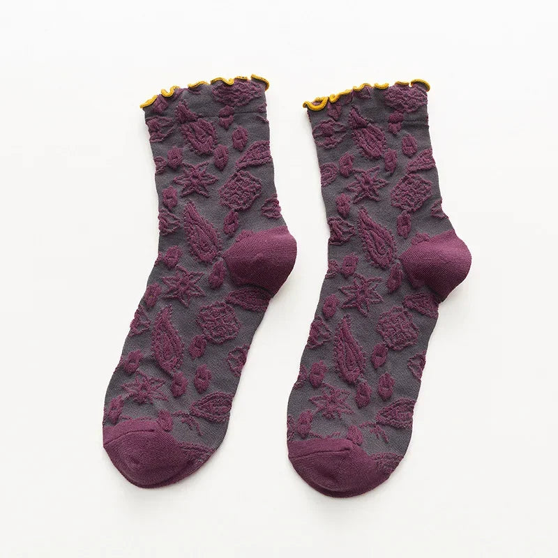 Autumnal Texture Crew Socks