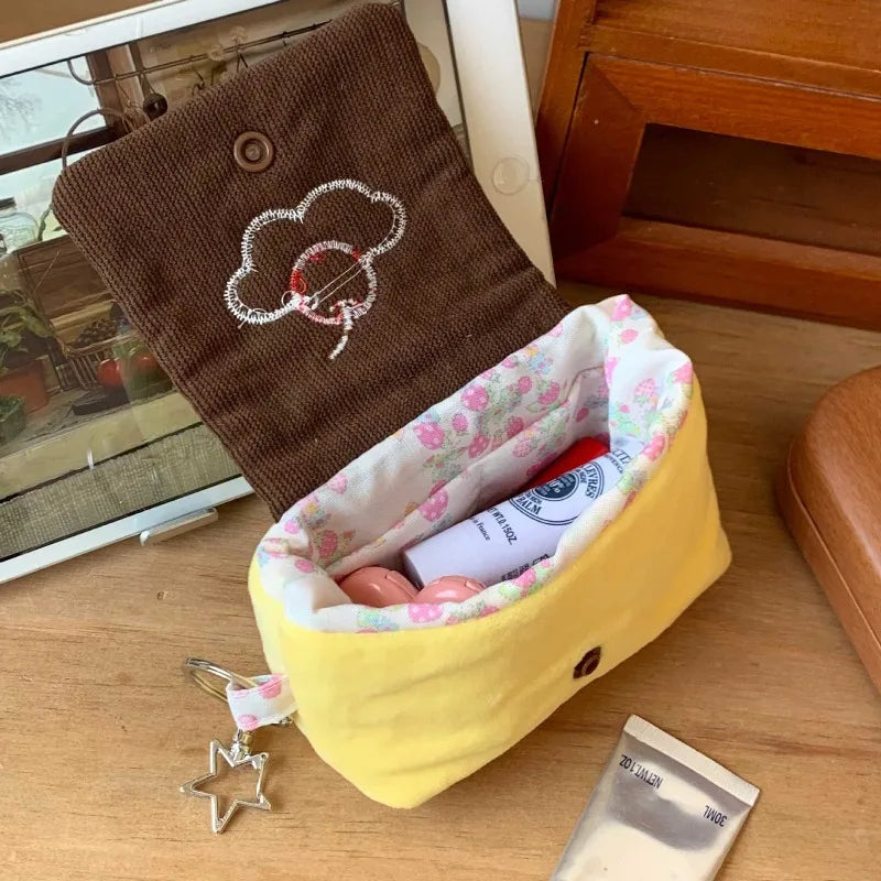 Multifunctional Small Pouch for Girls Cute Cherry Pudding Plush Coin Purse Mini Cartoon Portable Wallet for Cards Earphones Case - Ice Cream Cake