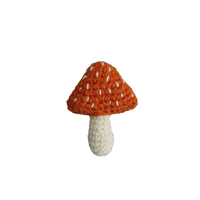 Knitted Cottagecore Mushroom Brooch