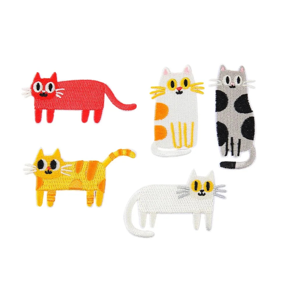 Cartoon Cat Embroidered Iron-On Patch