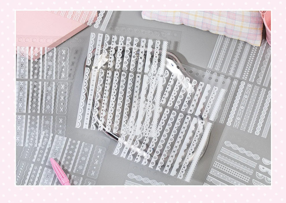 Filet Crochet Lace Sticker Book (30 Sheets)