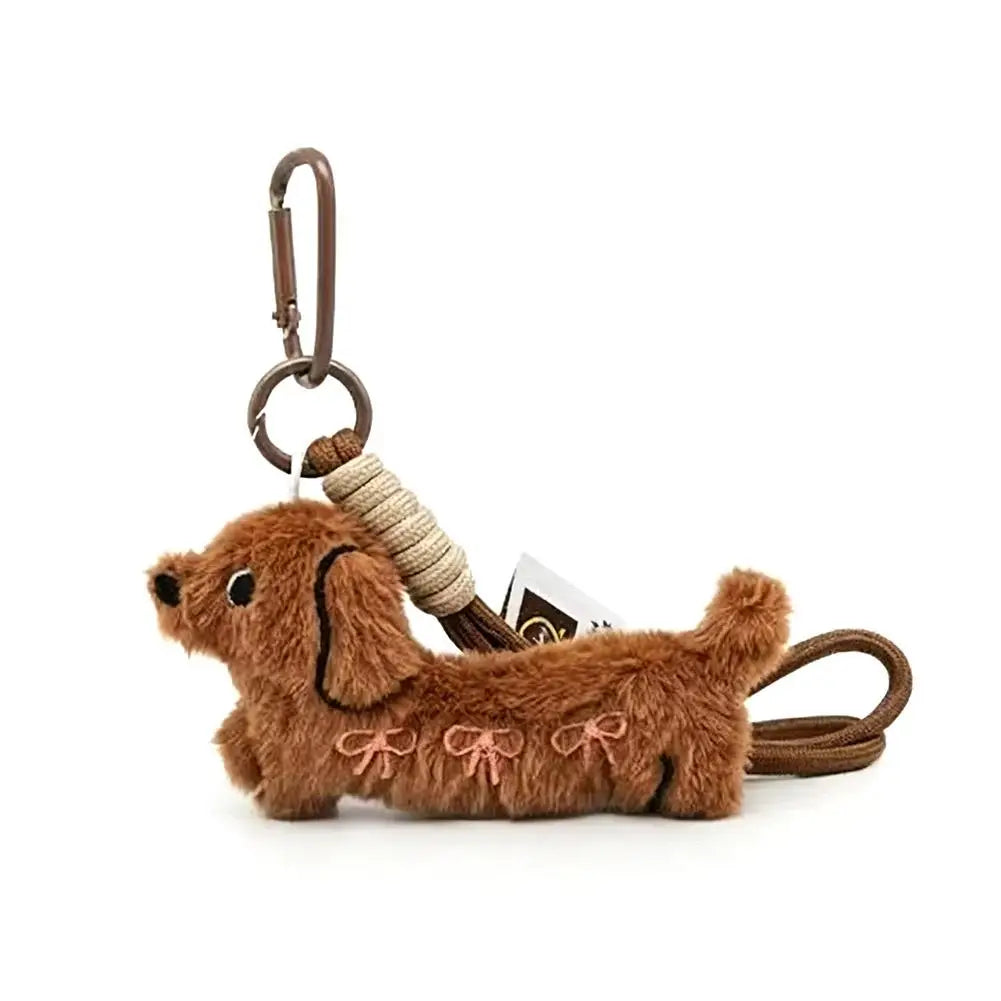 1PCS Cute Key Pendant Bag Hanging Decoration Gift Cartoon Animal Dog Dachshund Plush Keychain Puppy Stuffed Keyring - Ice Cream Cake