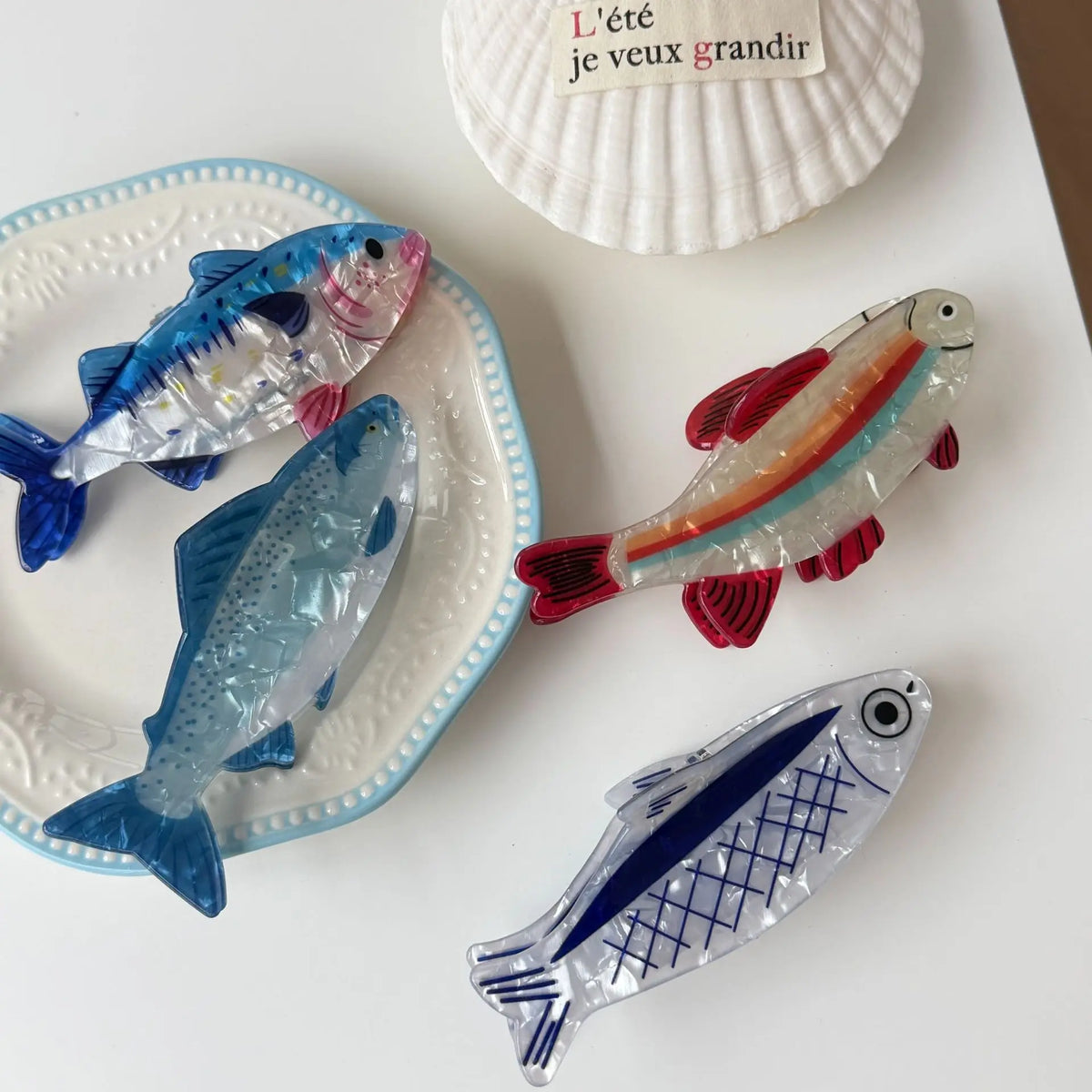 Glossy Acrylic Fish Hair Claw Clip