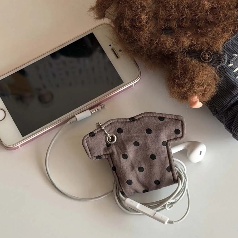 Mini T-Shirt Shaped Cable Tidy Clip-On Keychain Charm