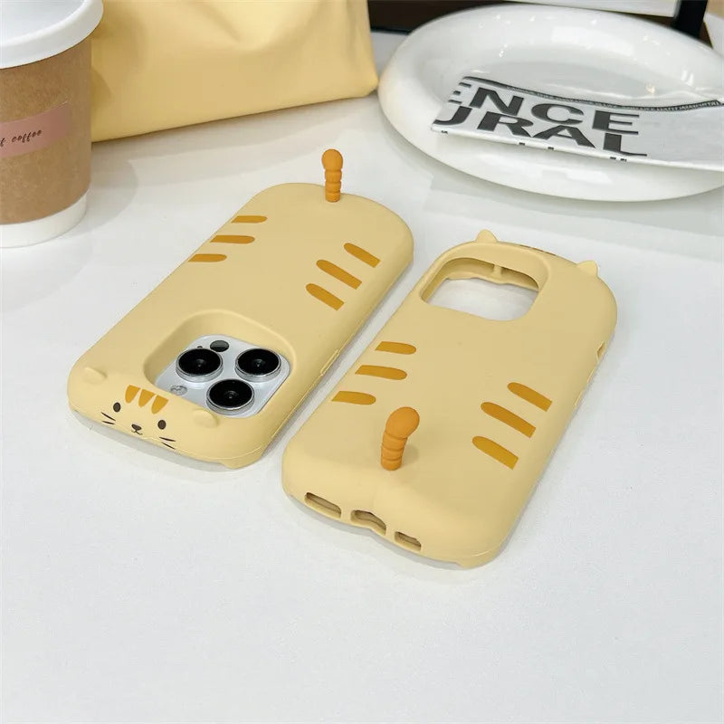 Cartoon Papa Cat cute soft shell for iPhone 17 16 15PROMAX 14 13Pro phone case shockproof for iPhone 17air 15 16Pro - Ice Cream Cake