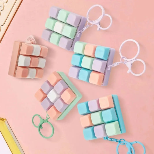 Mini Keyboard Fidget Charm Keychain - Ice Cream Cake
