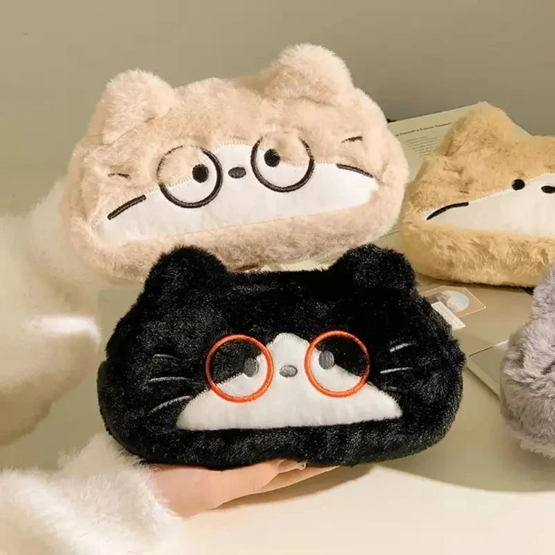 Kids Gift Funny Cat Cartoon Pencil Case Cute Kawaii Stationery Storage Bag Fluffy Large Capacity Cat Stationer Bag Student Use - Ice Cream Cake
