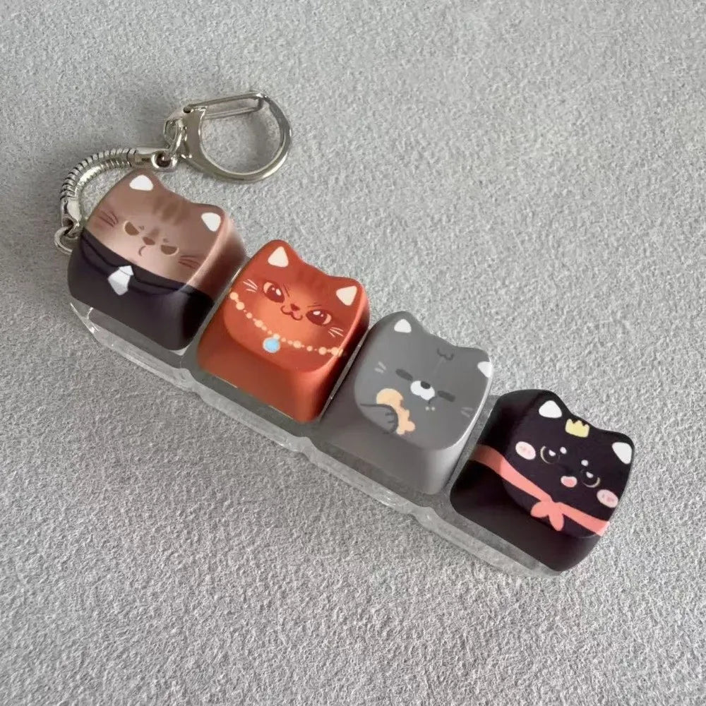 Kitty Cat Clicking Keyboard Key Fidget Keyring