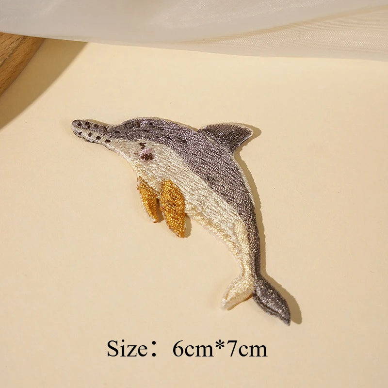 Sealife Embroidered Iron-On Patch