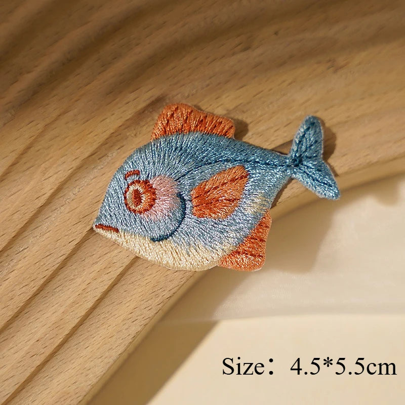 Sealife Embroidered Iron-On Patch