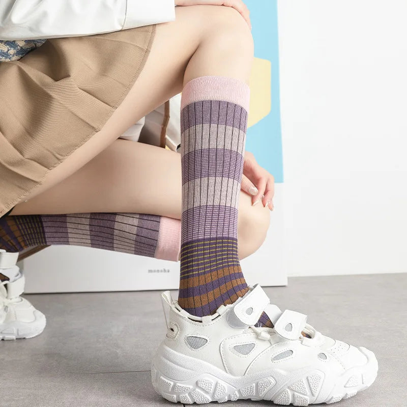 Mix Color Stripe Socks - Ice Cream Cake