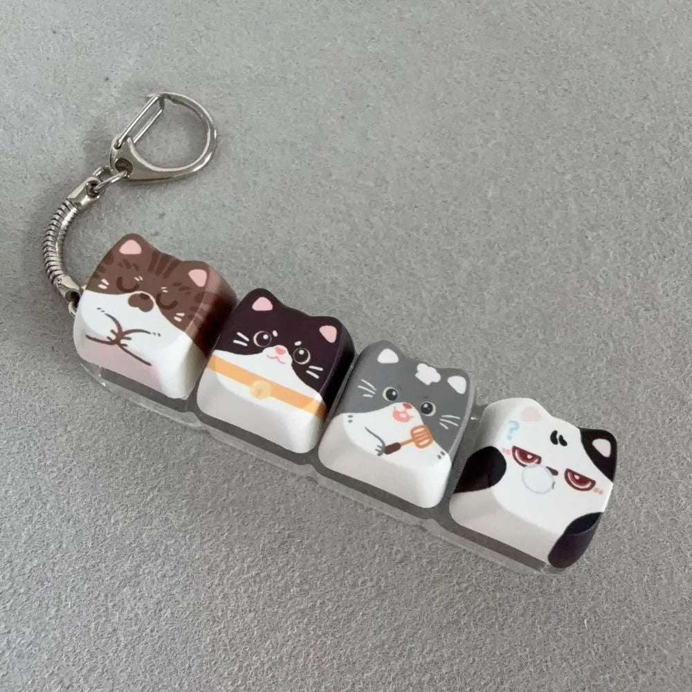 Kitty Cat Clicking Keyboard Key Fidget Keyring