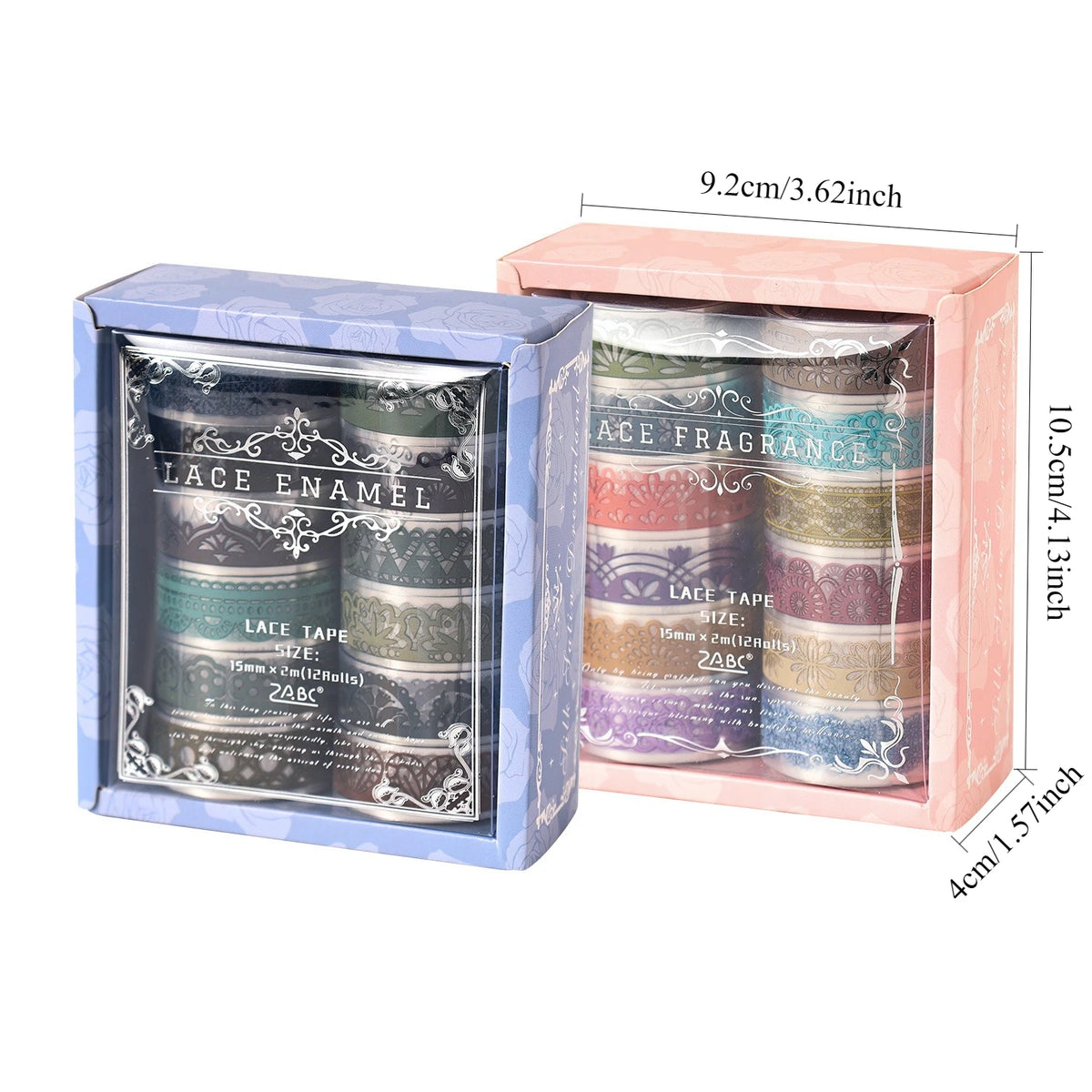 Lace Pattern Washi Tape Set (Set of 12 Rolls)