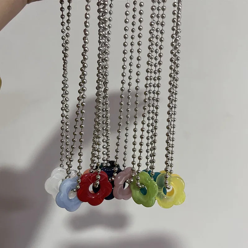 y2k Flower Pendant Necklace
