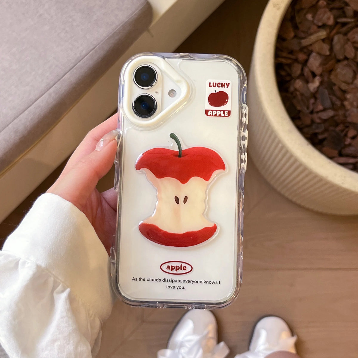 Korea Cute Unique 3D Apple Pear Clear Phone Case for IPhone 16 15 14 Pro Max Anti-Fall Shockproof Protective Soft Shell - Ice Cream Cake