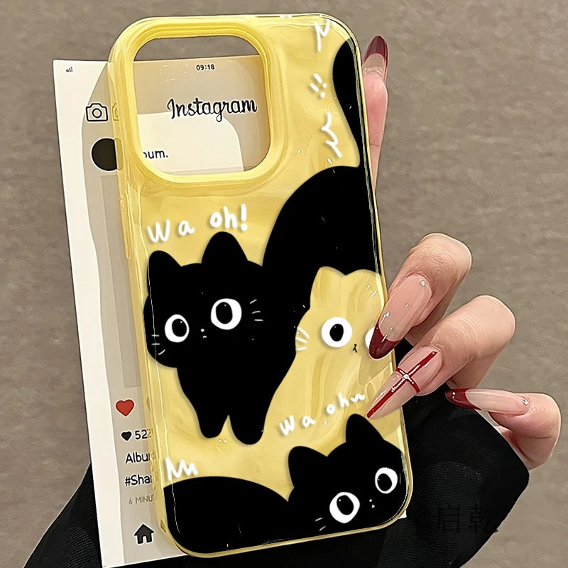 Black Cat Couple iPhone Case