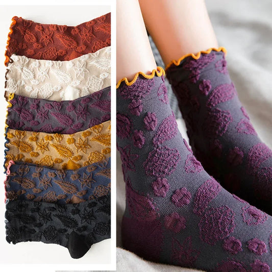 Autumnal Texture Crew Socks