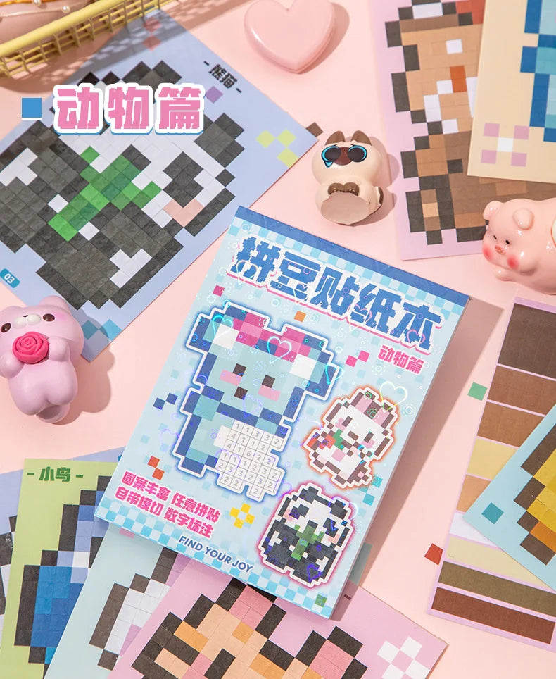 Colour By Numbers Pixel Sticker Book (4 Designs) - Ice Cream Cake