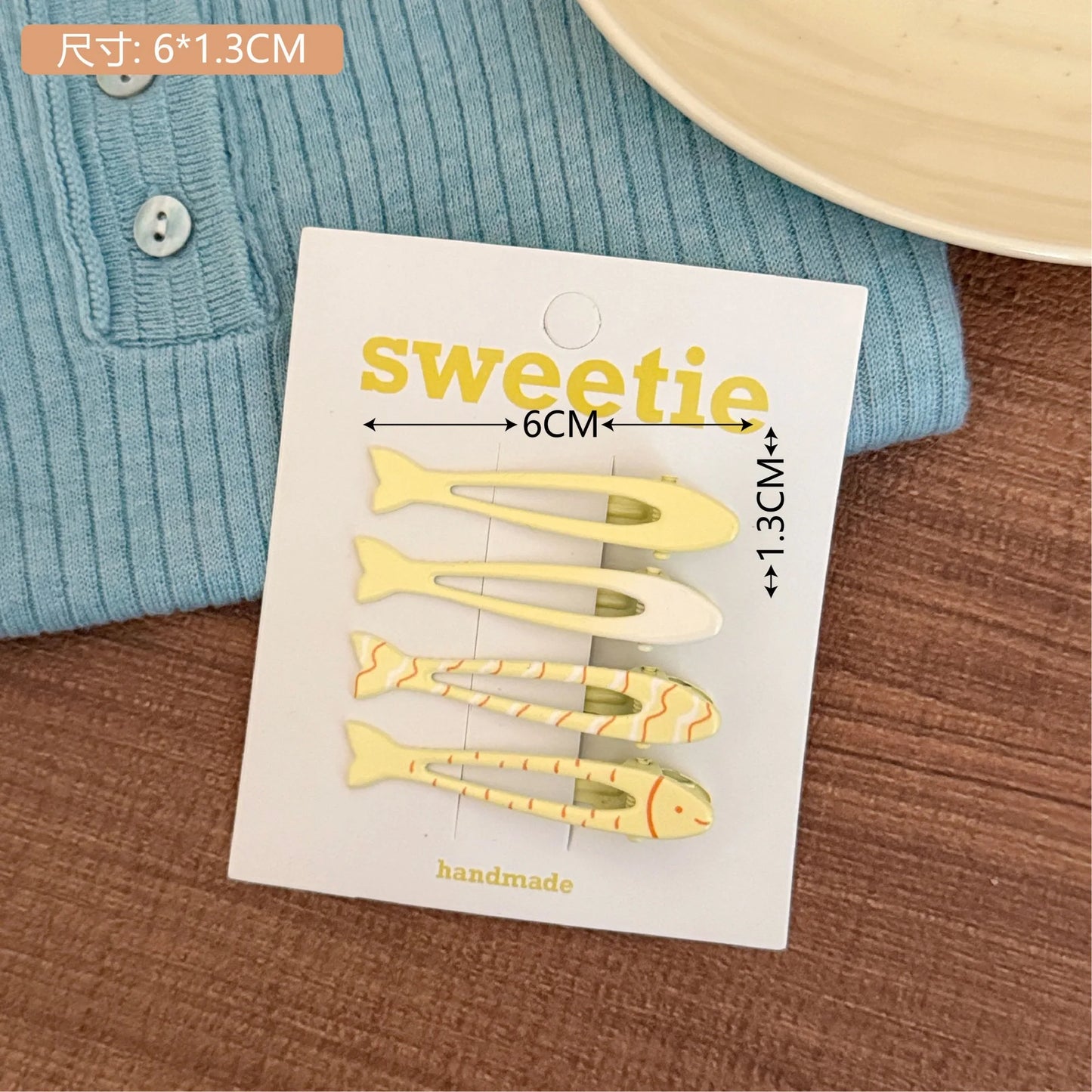 Sardine Hair Clips, Set of 4 - Ice Cream Cake
