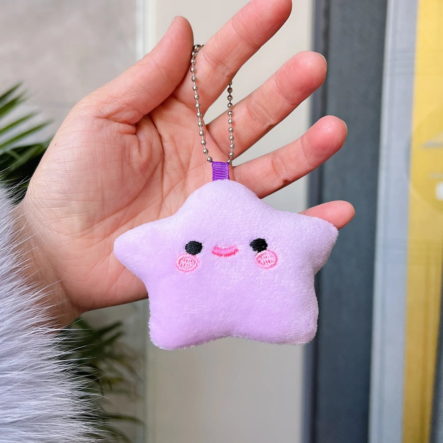 Plush Star Character Keychain Charm