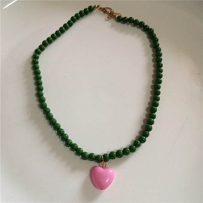 Beaded heart necklace