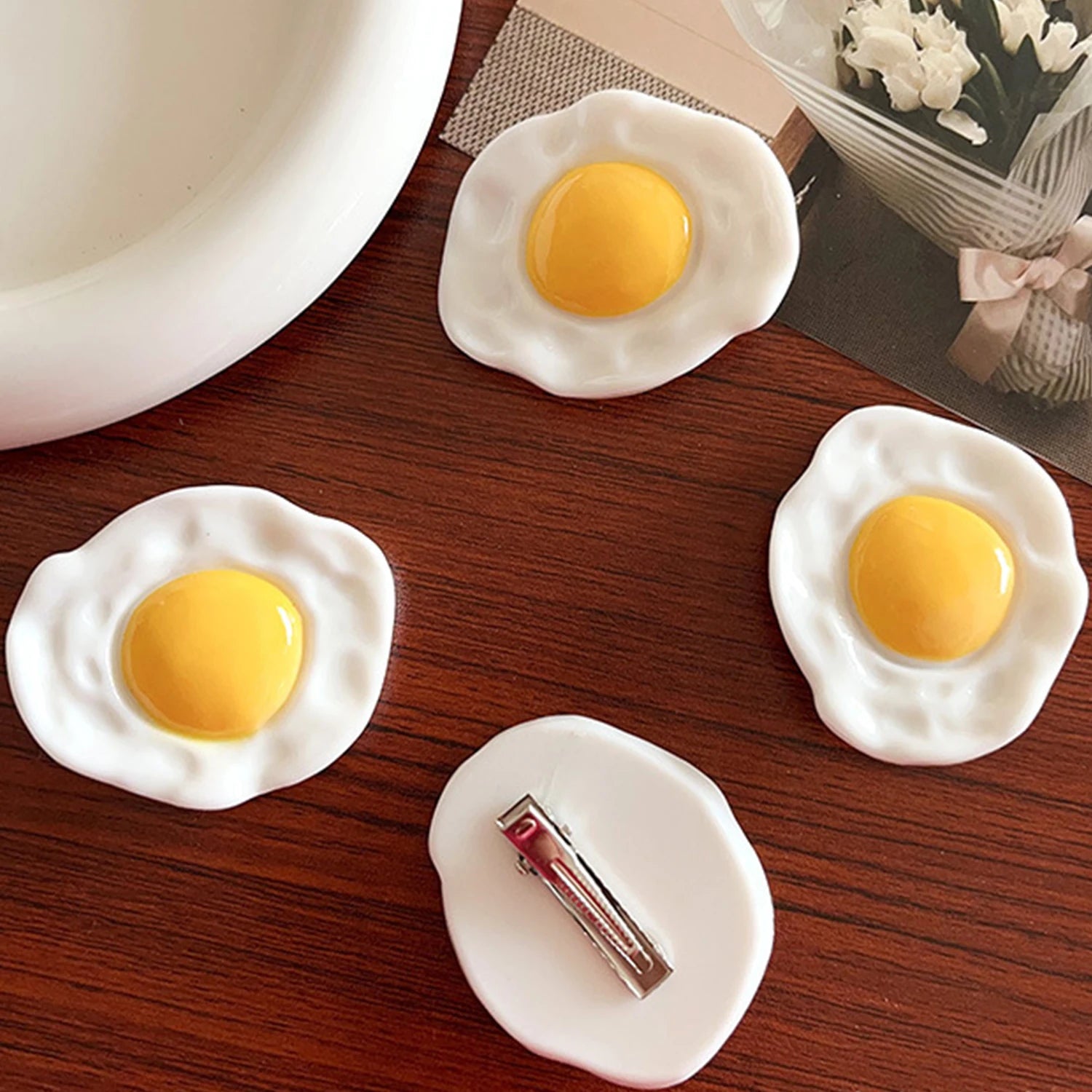 Lovely Cute Korea Egg Hairpins Sweet Yellow Hair Clip Hair Grip Barrettes Simulation Food Headwear Hair Accessories For Women - Ice Cream Cake