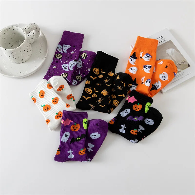 3 Pairs Of Fashionable And Unique Mid-calf Socks With Halloween Patterns,Suit For Men And Women Holiday Wearing - Ice Cream Cake