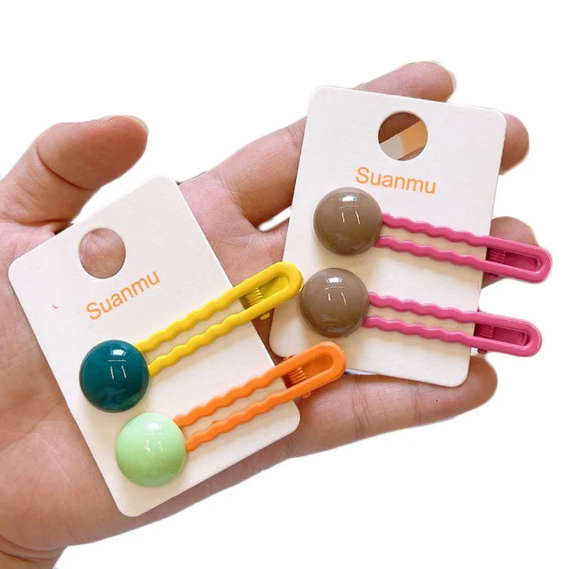 2Pcs/Set Simple Hair Clips For Girls Cute Hair Barrettes Baby Hairpins Kids Headwear Clips For Hair Bobby Pins Hair Accessories - Ice Cream Cake