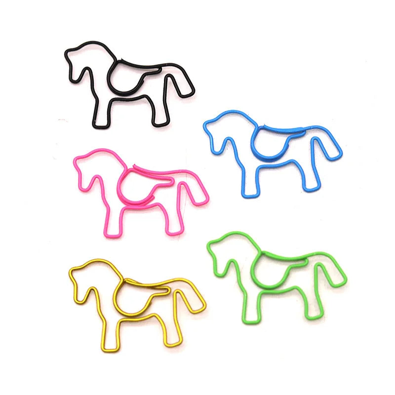 20-100pcs Color Pony Horse Paper Clip Special-shaped Paper Clip Animal Papeclips Creative Stationery Office School Supplies - Ice Cream Cake